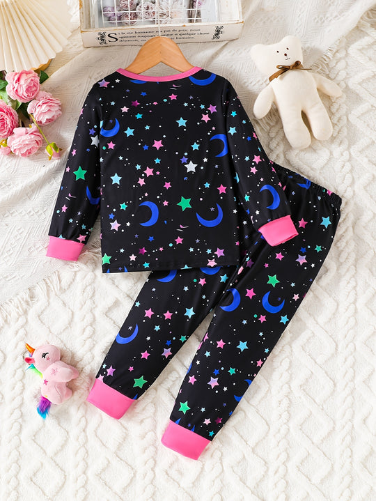UnicornGlow™ – Meisjes Pyjama Set – Magische Sterrenprint & Lichtgevende Details
