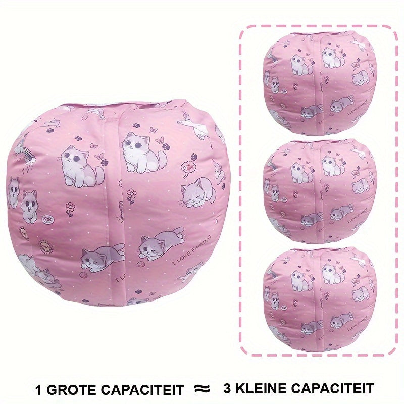 KittyNest™ Grote Kitten Bean Bag Hoes – Zachte Opberger & Zitkussen