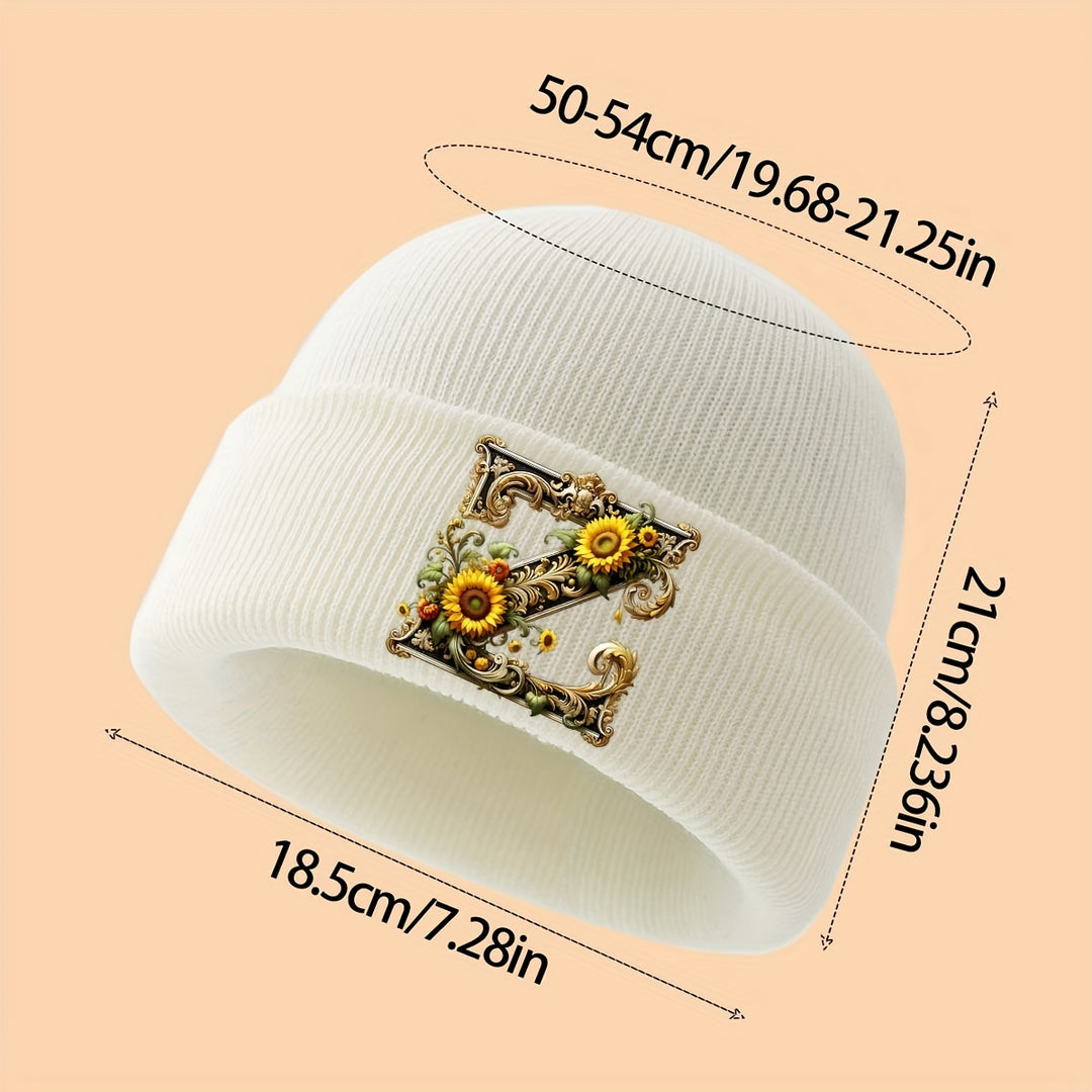 GoldenLetter™ – Meisjes Initialen Muts – Zacht & Winter Warm