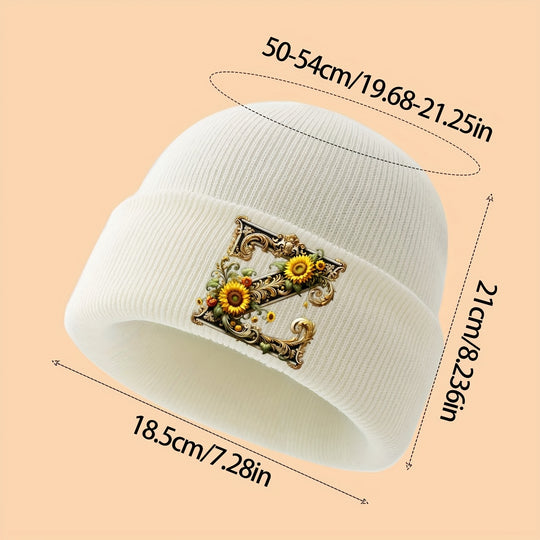 GoldenLetter™ – Meisjes Initialen Muts – Zacht & Winter Warm