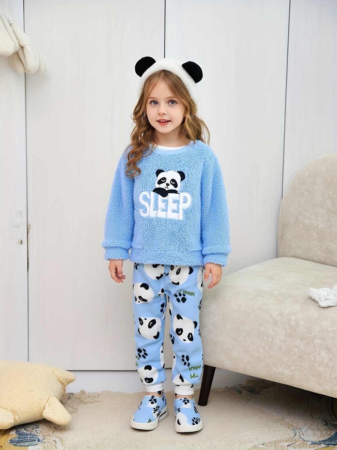 PandaDreams™ – 2-delige Meisjes Panda Fleece Pyjama