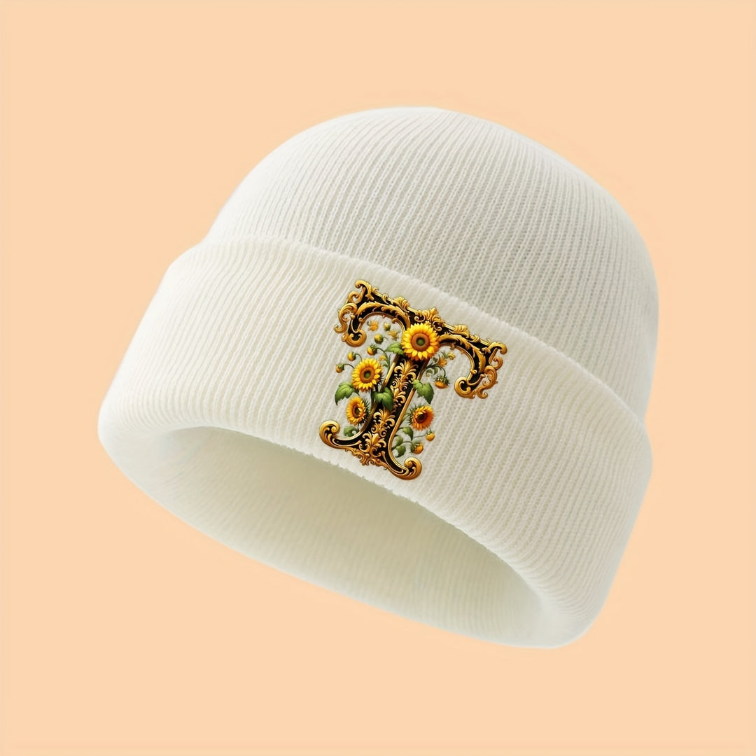 GoldenLetter™ – Meisjes Initialen Muts – Zacht & Winter Warm