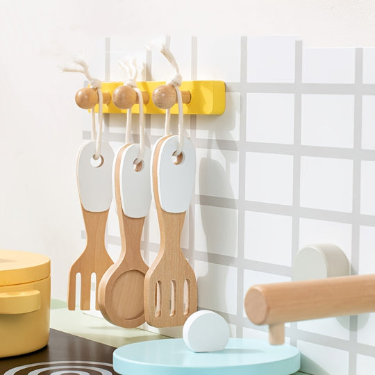 Houten Speelkeuken Milo & Moon® Chef’s Corner – Grote Kinderkeuken met Accessoires – Groen – Vanaf 3 Jaar – Realistisch Kookspel