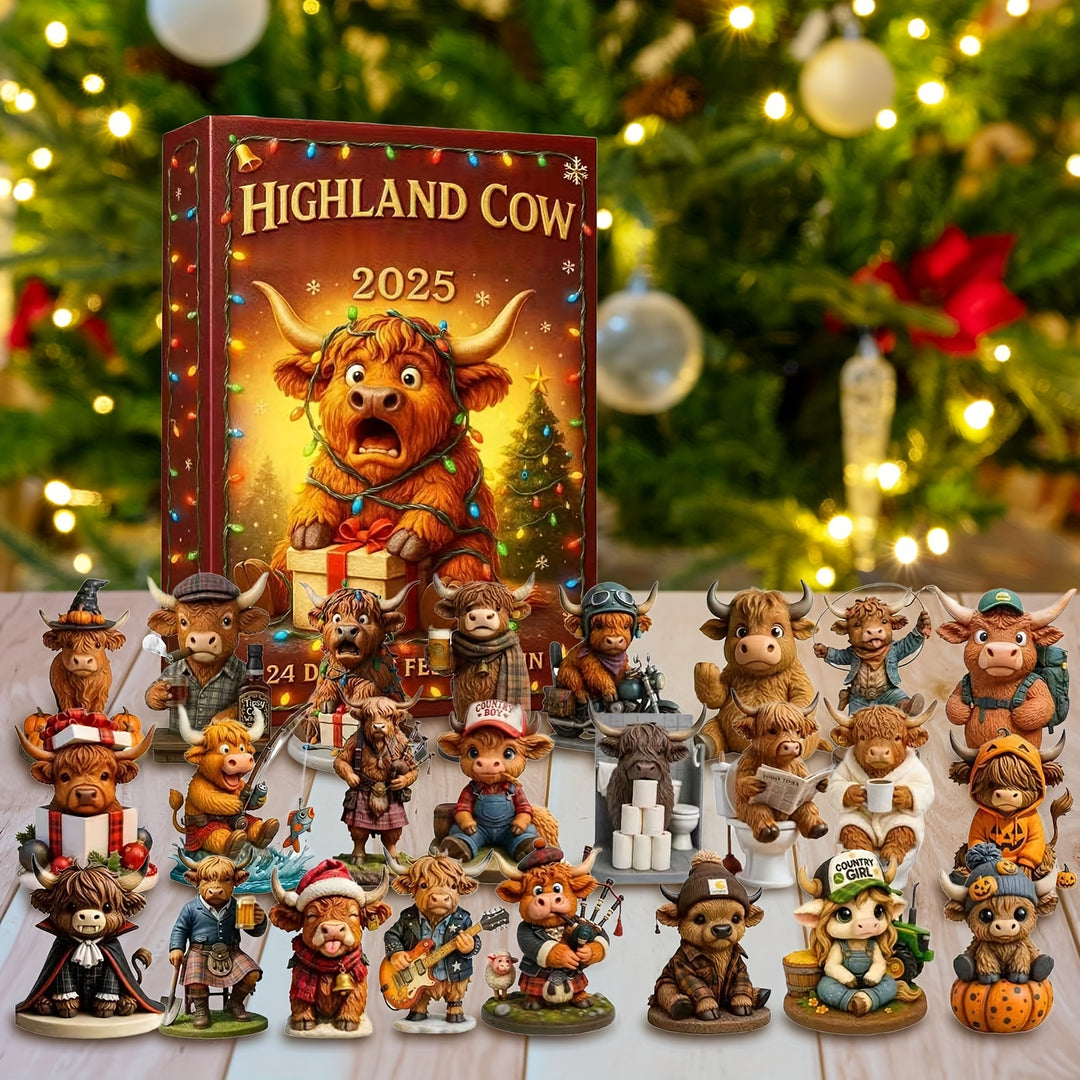 3D Highland Cow Adventskalender 2025 – Kerstbeleving in 24 Unieke Figuren