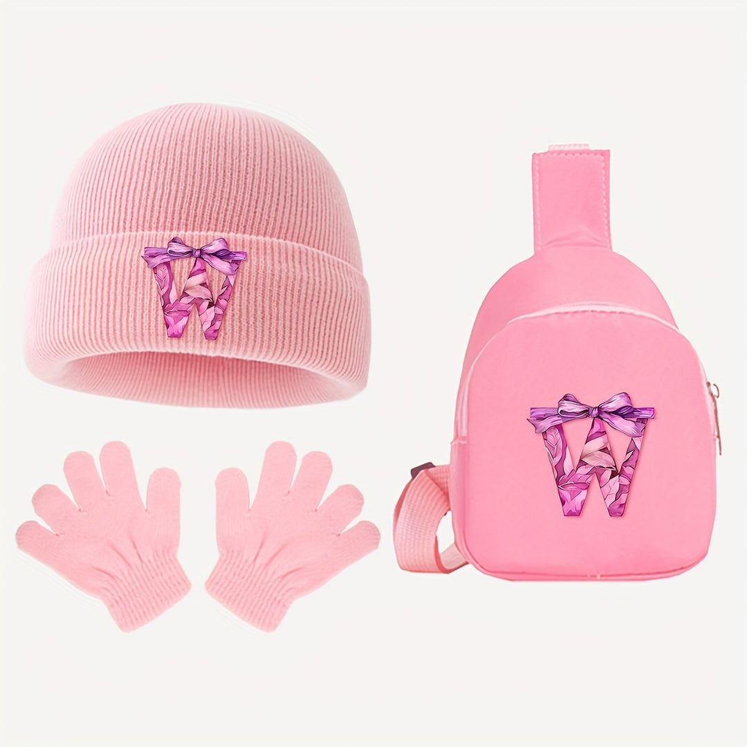 PinkCharm™ – Meisjes Winter Giftset – Muts, Handschoenen & Borstzak