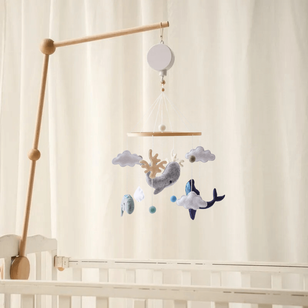DreamCloud™ / Rustgevende Houten Babymobiel Zonder Batterij