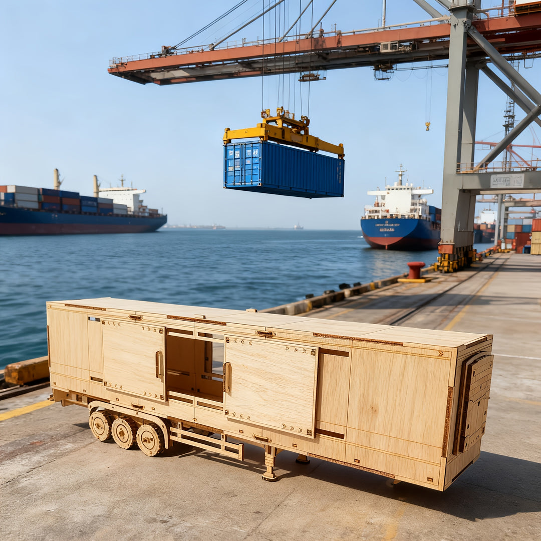 CargoMaster™ – 3D Houten Vrachtwagen & Containertrailer Puzzel