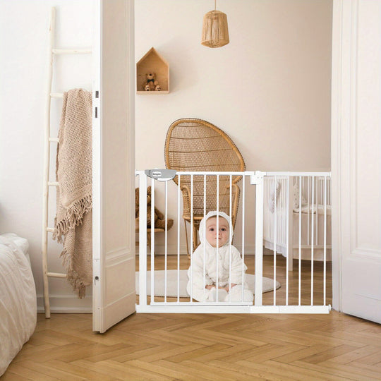 SafeStep™ – Automatisch Sluitend Traphekje – Uitschuifbaar & Boorvrij Veiligheidshek voor Kinderen