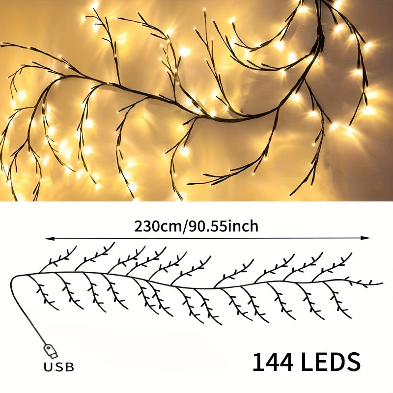 LumiVine™ – Buigbare LED Wilgentaklamp met Lichtjes