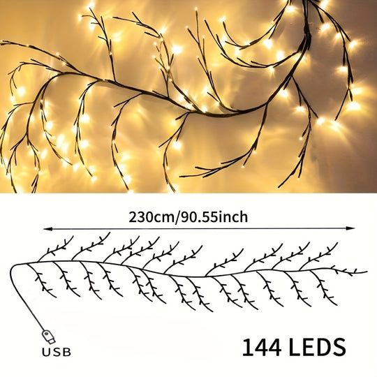 LumiVine™ – Buigbare LED Wilgentaklamp met Lichtjes