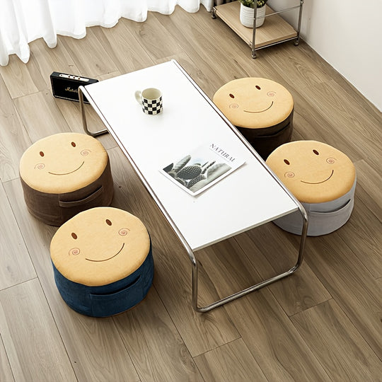 LiviPouf™ – Ronde Poef & Voetenbank met Vulling van Schuimvlokken