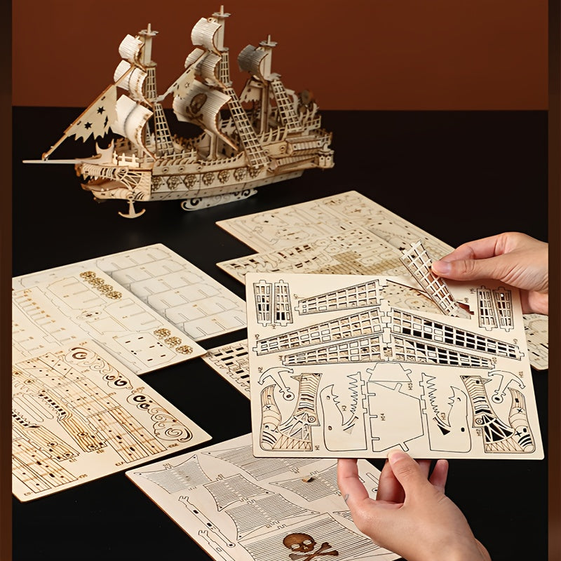 DutchPirate™ – 3D Houten Nederlands Piratenschip Puzzel