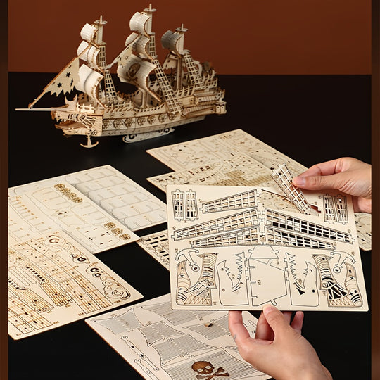 DutchPirate™ – 3D Houten Nederlands Piratenschip Puzzel