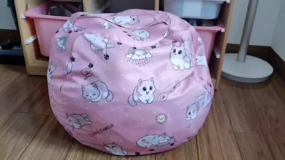 KittyNest™ Grote Kitten Bean Bag Hoes – Zachte Opberger & Zitkussen