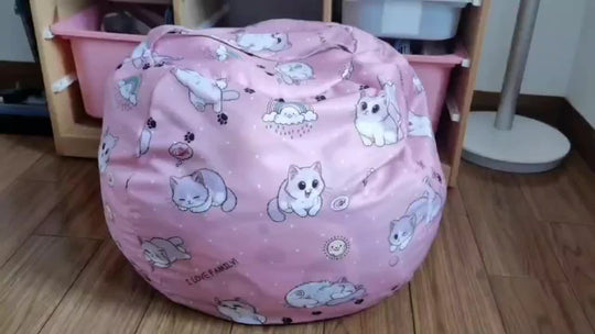 KittyNest™ Grote Kitten Bean Bag Hoes – Zachte Opberger & Zitkussen