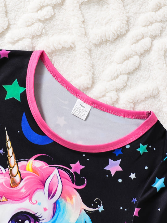 UnicornGlow™ – Meisjes Pyjama Set – Magische Sterrenprint & Lichtgevende Details