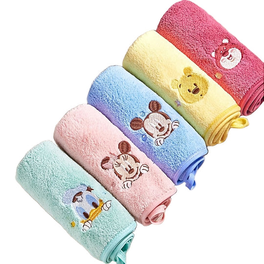 DisneyTowels™ – 5-delige Zachte Coral Fleece Cartoon Washcloth Set
