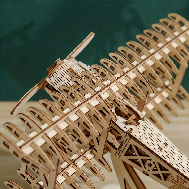 SkyCraft™ – 3D Houten Vintage DIY Vliegtuig Puzzel