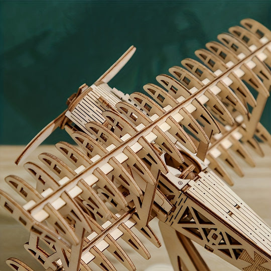 SkyCraft™ – 3D Houten Vintage DIY Vliegtuig Puzzel