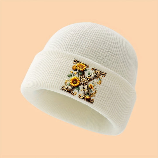 GoldenLetter™ – Meisjes Initialen Muts – Zacht & Winter Warm