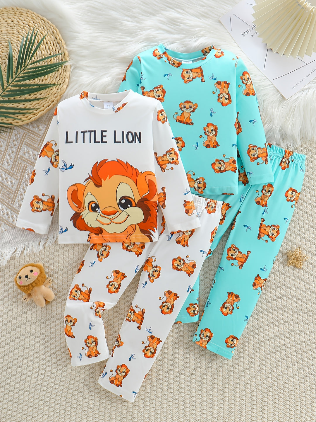 LionDreams™ – 2-delige Jongens Leeuwenpyjama – Zachte Longsleeve & Broek
