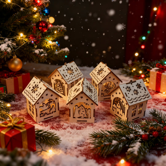 VillageCraft™ – 5-delige 3D Miniatuur Kerstdorp Bouwset