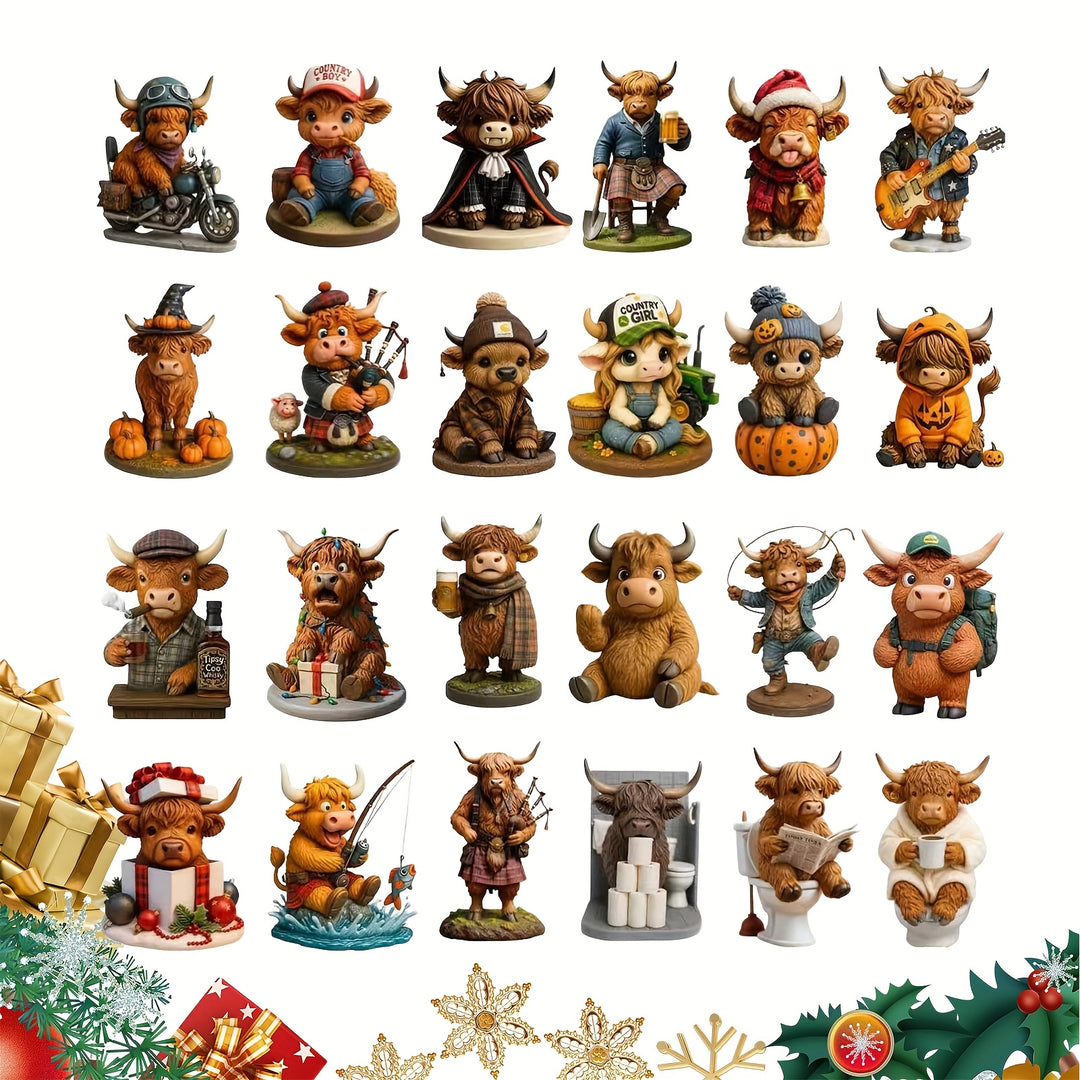 3D Highland Cow Adventskalender 2025 – Kerstbeleving in 24 Unieke Figuren