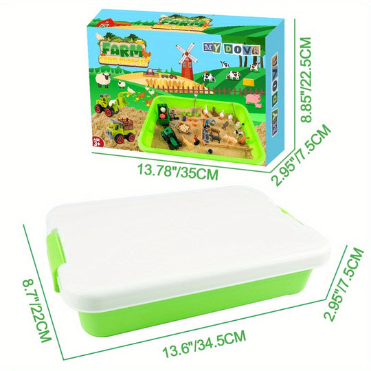 FarmFun™ – Sensorisch Boerderij Speelset – DIY Zandbak Speelgoed met Tractor & Dieren