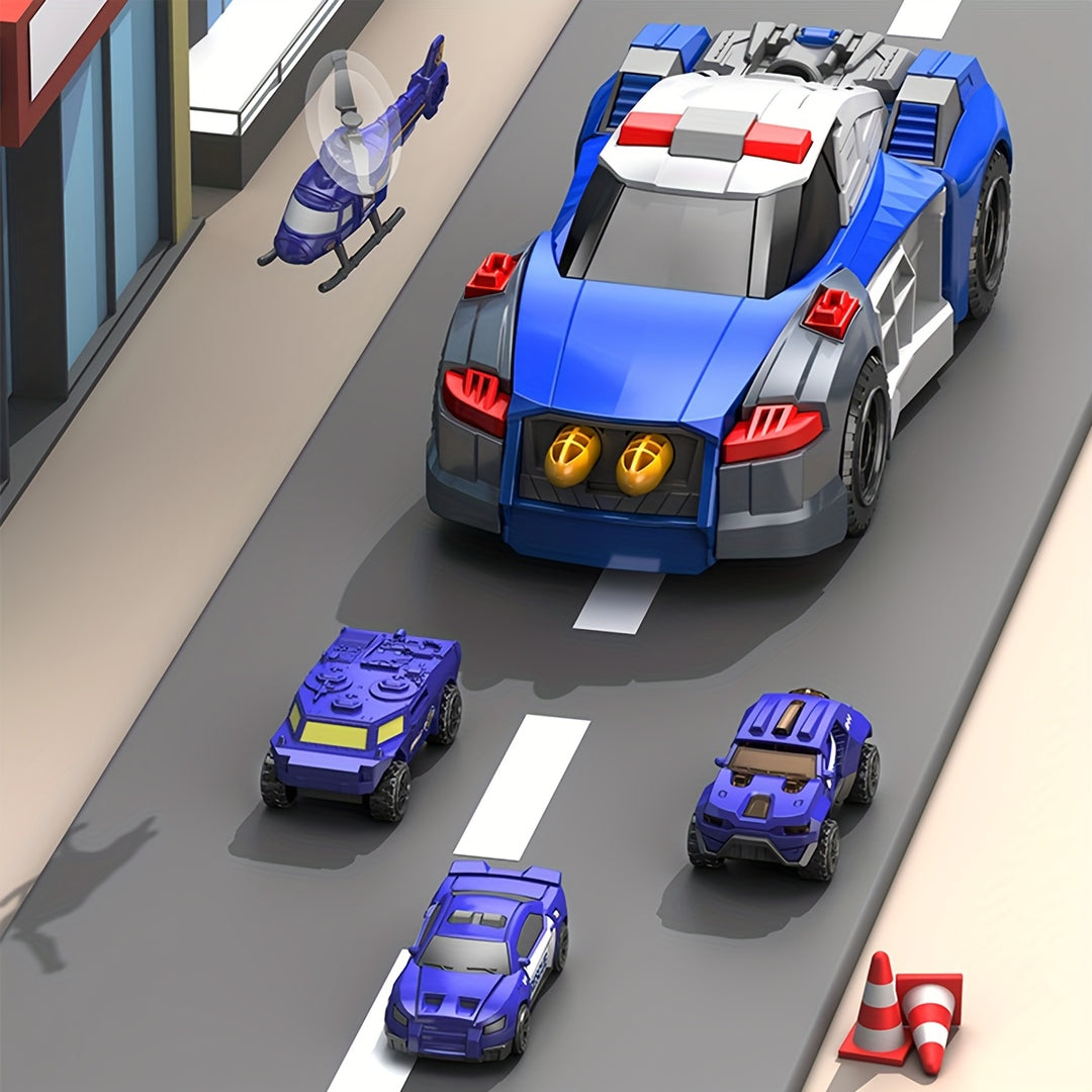 AutoMorph™ – 5-in-1 Transformerende Politieauto Bouwset