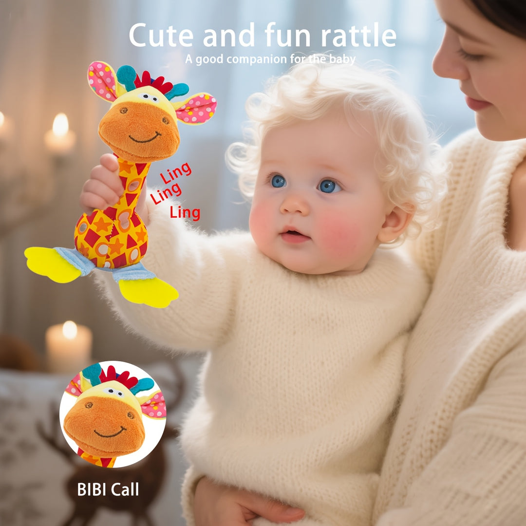 RattlePals™ – Baby Pluche Rammelaar – Zachte Handbellen Speelgoed