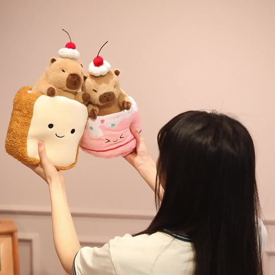 CuteCapybara™ – Schattige Pluche Knuffel 2-in-1 Croissant & Ananasbrood