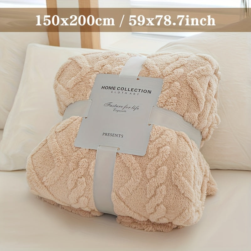 KnitCloud™ – 3D Kabelbrei Fleece Deken – Ultrazachte Microfiber Plaid
