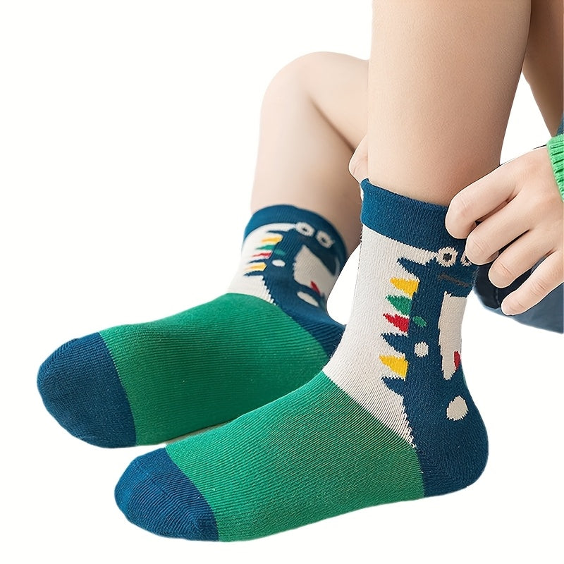 DinoSteps™ – 10-Pack Jongens Wintersokken Set – Warme Mid-Calf Sokken