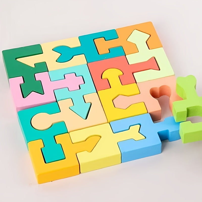 MindUnlock™ – 16-Delige Houten Blokpuzzel