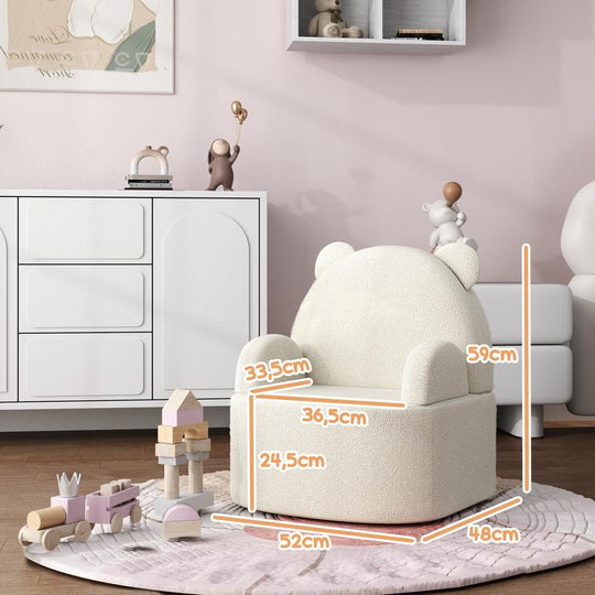 TeddyLounge™ Kinder Berenstoel – Teddy Fleece Armstoel voor Peuters (tot 3 jaar)