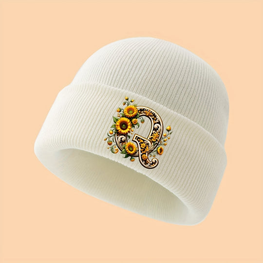 GoldenLetter™ – Meisjes Initialen Muts – Zacht & Winter Warm