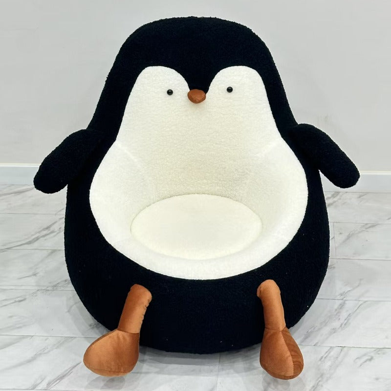 PinguCuddle™ Kinder Pinguïn Sofa – Zachte Pluche Zitstoel voor Peuters (2 jaar+)
