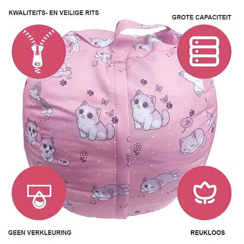 KittyNest™ Grote Kitten Bean Bag Hoes – Zachte Opberger & Zitkussen