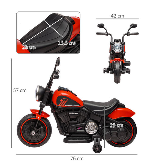 RoadRider™ Speelgoed Motorfiets – Rood/Zwarte Motor met Afneembare Zijwieltjes