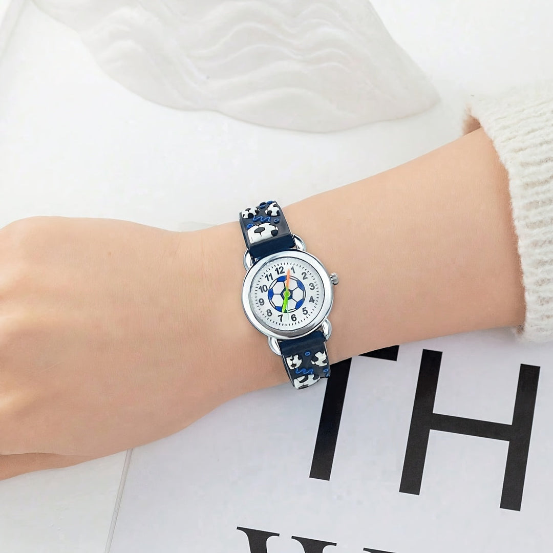 GoalTime™ – Kinderhorloge met Voetbalpatroon – Quartz & Sportief