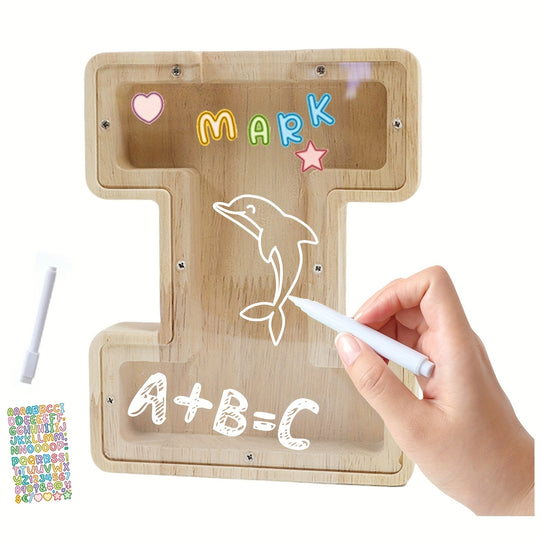 AlphaBank™ – Houten Spaarpot met Alfabet – Kleurrijk & Duurzaam