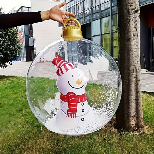 LumiGlobe™ – 60 cm Verlichte Opblaasbare Kerstbal met LED-licht voor Binnen & Terrasdecoratie