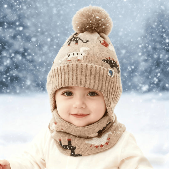 DinoSnug™ – Winter Muts & Nekwarmer Set voor Kinderen