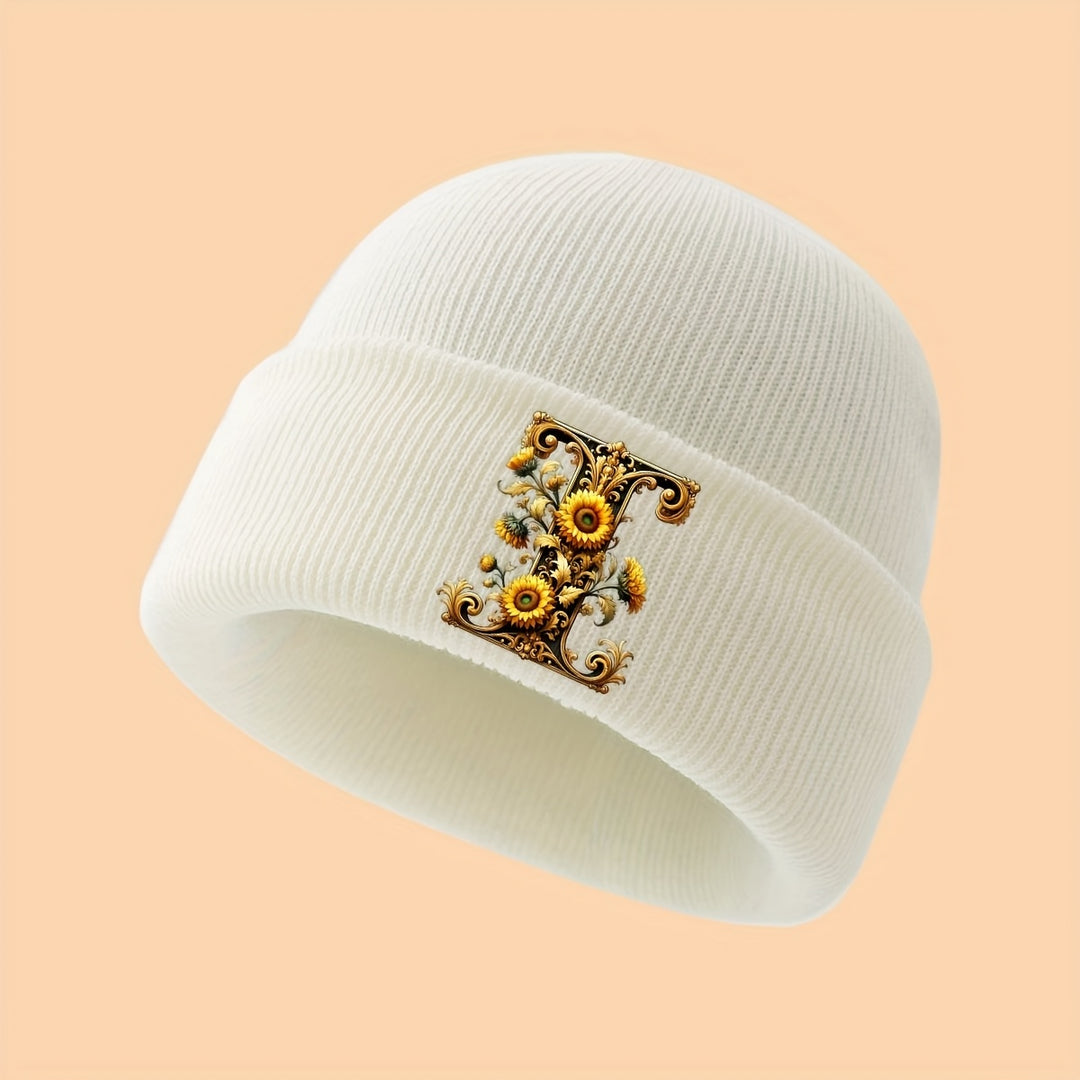 GoldenLetter™ – Meisjes Initialen Muts – Zacht & Winter Warm