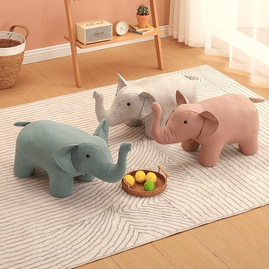 Elefantique™ – Luxe Dierenkruk – Multifunctionele Poef & Kinderstoel