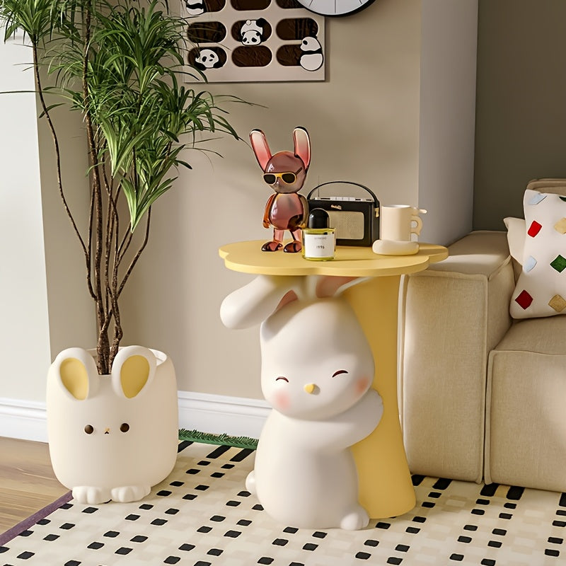 BunnyHaven™ – Groot Konijn Bijzetdecor – Konijn Sculptuur met Dienblad