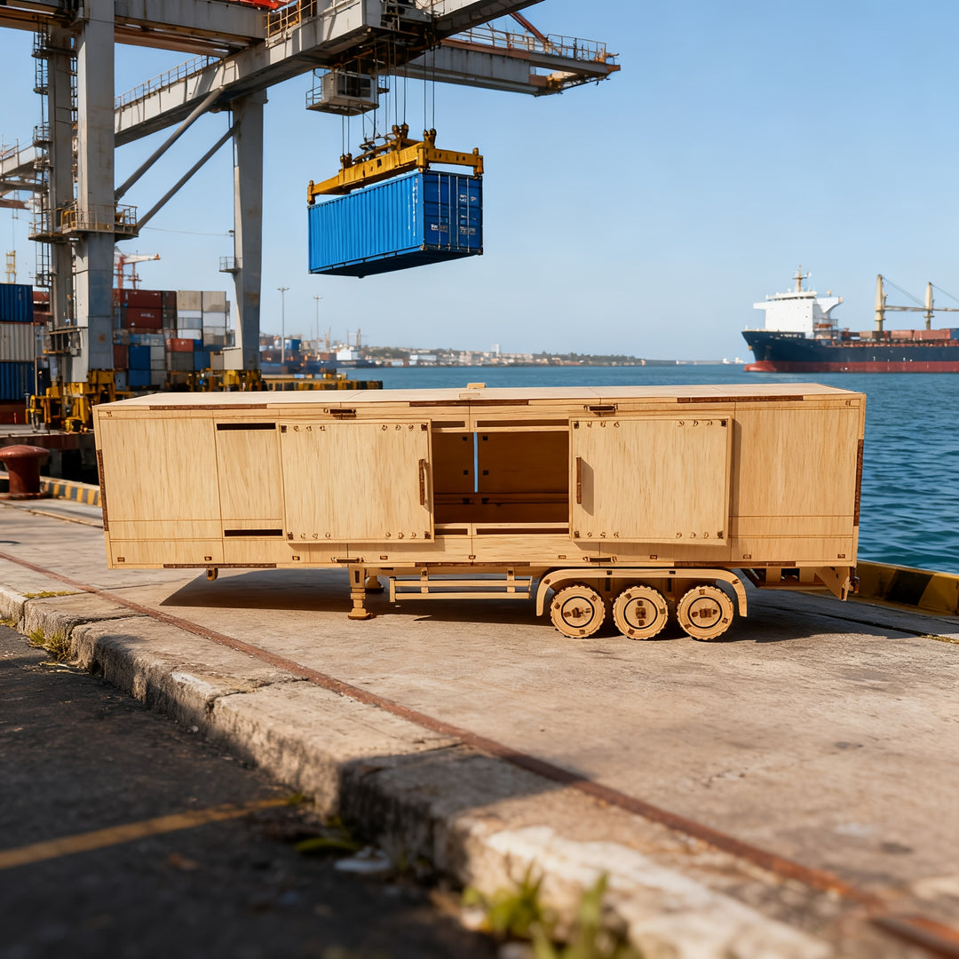 CargoMaster™ – 3D Houten Vrachtwagen & Containertrailer Puzzel