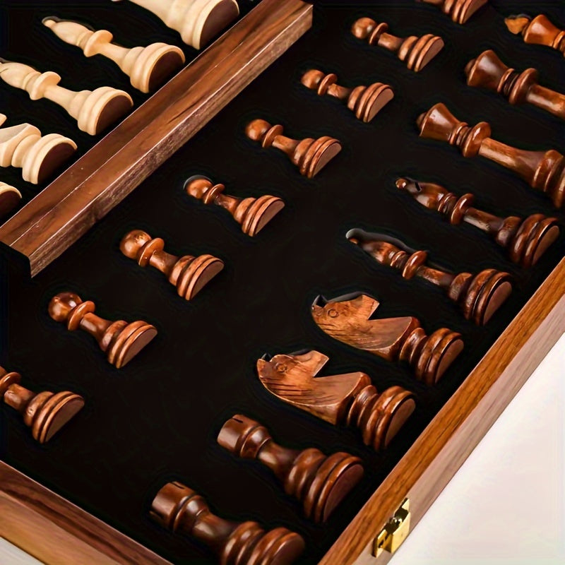 WoodKing™ – Luxe Houten Schaakset – Tijdloos Design & Strategisch Plezier