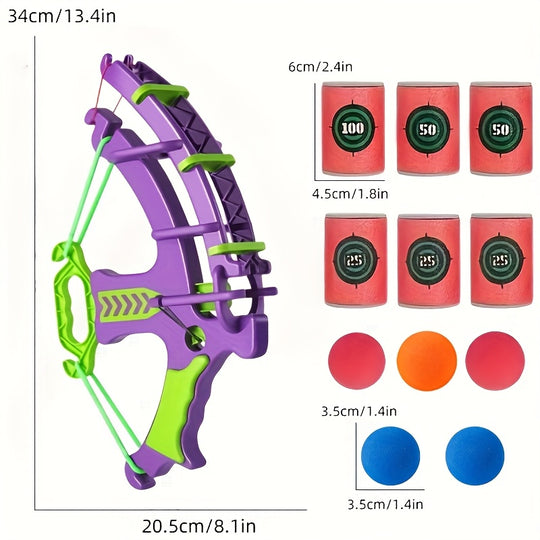 ArrowFun™ – 12-delige Interactieve Boogschietset met Targets & Gekleurde Ballen