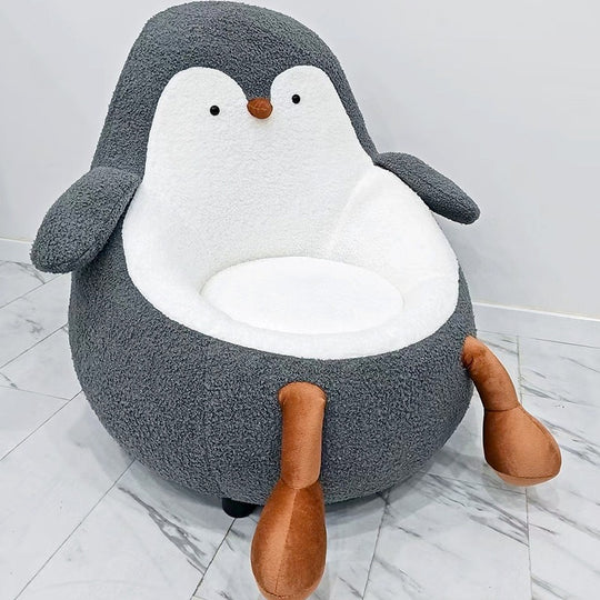 PinguCuddle™ Kinder Pinguïn Sofa – Zachte Pluche Zitstoel voor Peuters (2 jaar+)